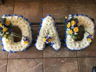 Funeral lettering - Based lettering spelt to any personal word you would like. MUM, DAD, NAN, BAMPY, GRANCH.
FROM £40.00A LETTER.
3 LETTERS FROM £120.00
4 LETTERS FROM £160.00
PLEASE CALL FOR ASSISTANCE. Funeral lettering - Based lettering spelt to any personal word you would like. MUM, DAD, NAN, BAMPY, GRANCH.
FROM £40.00A LETTER.
3 LETTERS FROM £120.00
4 LETTERS FROM £160.00
PLEASE CALL FOR ASSISTANCE.