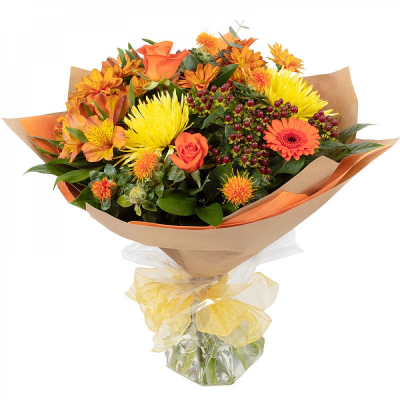 Horizon Sky - Looking for something a little different to send? Why not send an Autumnal themed delivery of beautiful flowers. This wonderfully wrapped hand-tied will be delivered filled with a fabulous selection of freshly picked blooms in the signature colours of the season. Horizon Sky - Looking for something a little different to send? Why not send an Autumnal themed delivery of beautiful flowers. This wonderfully wrapped hand-tied will be delivered filled with a fabulous selection of freshly picked blooms in the signature colours of the season.